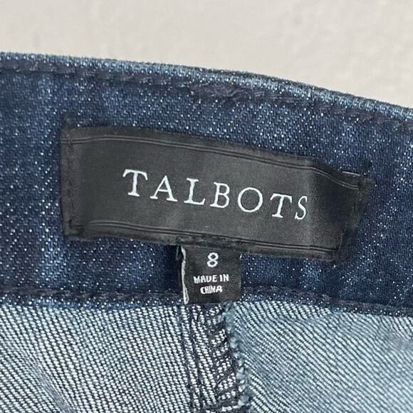 Talbots Wide Leg Dark Wash Denim Jeans Size 8 - Picture 3 of 3